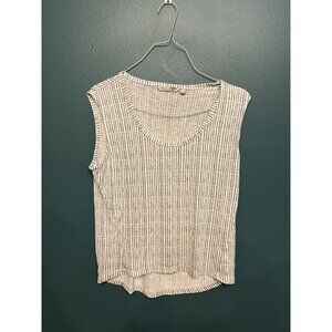 Athleta Striped Tank Gray White Size Medium